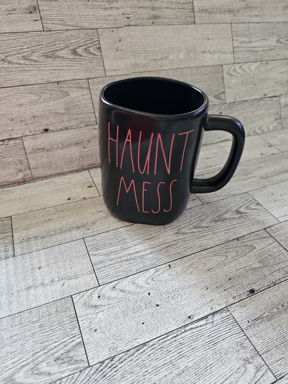 Rae Dunn Halloween Black/Orange  Mug  "HAUNT MESS"